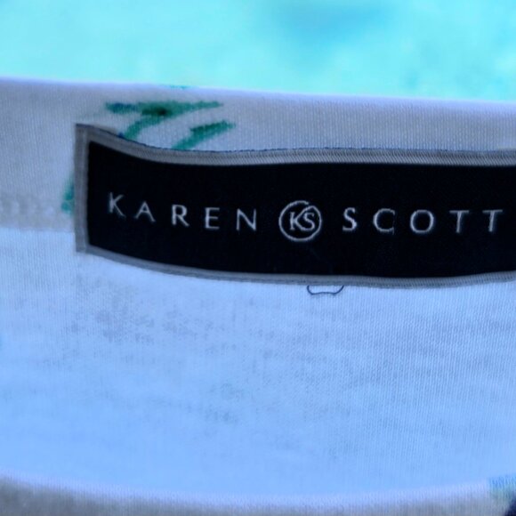 Karen Scott Tulerie Dream Floral Top Women's Small - Picture 8 of 10